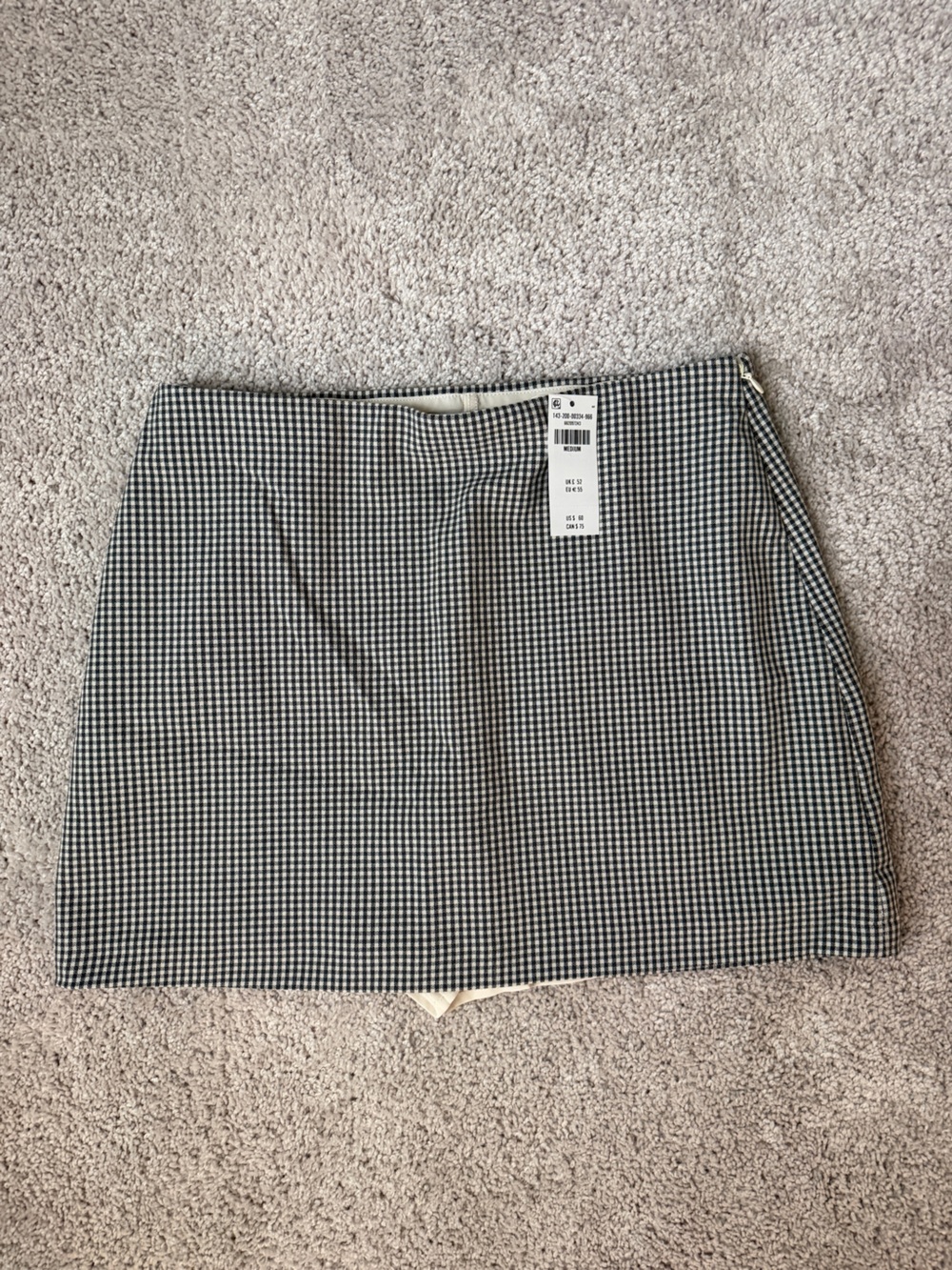 Black & White Gingham Mini Skort